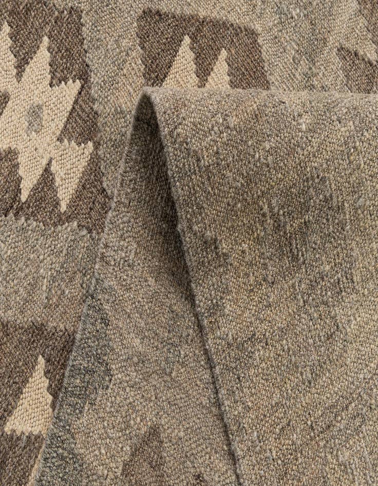 Detail image of  2' 11 x 9' 8  Hand Woven Kilim Maymana Wool Runner Rug