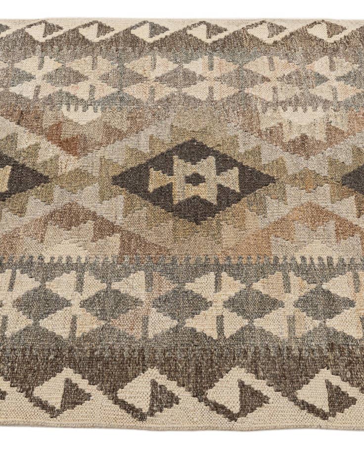 Detail image of  2' 8 x 9' 6  Hand Woven Kilim Maymana Wool Runner Rug