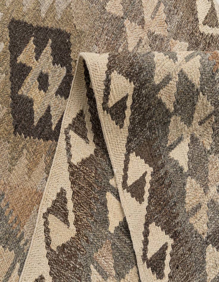 Detail image of  2' 8 x 9' 6  Hand Woven Kilim Maymana Wool Runner Rug