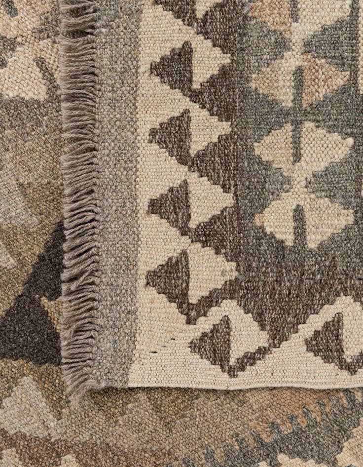 Detail image of  2' 8 x 9' 6  Hand Woven Kilim Maymana Wool Runner Rug
