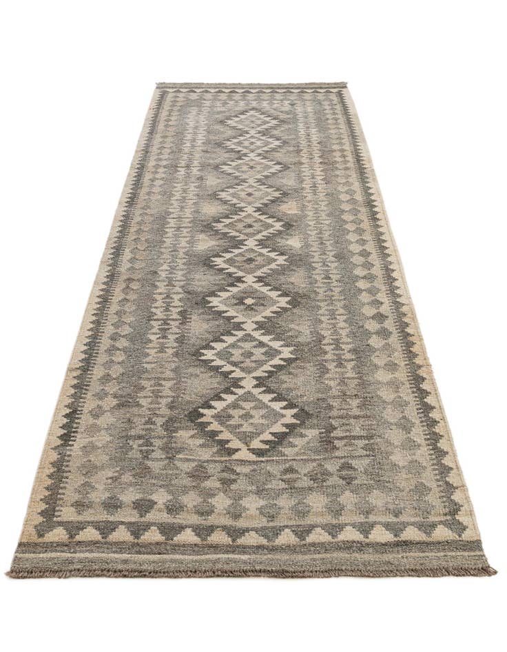 Detail image of  2' 9 x 9' 5  Hand Woven Kilim Maymana Wool Runner Rug