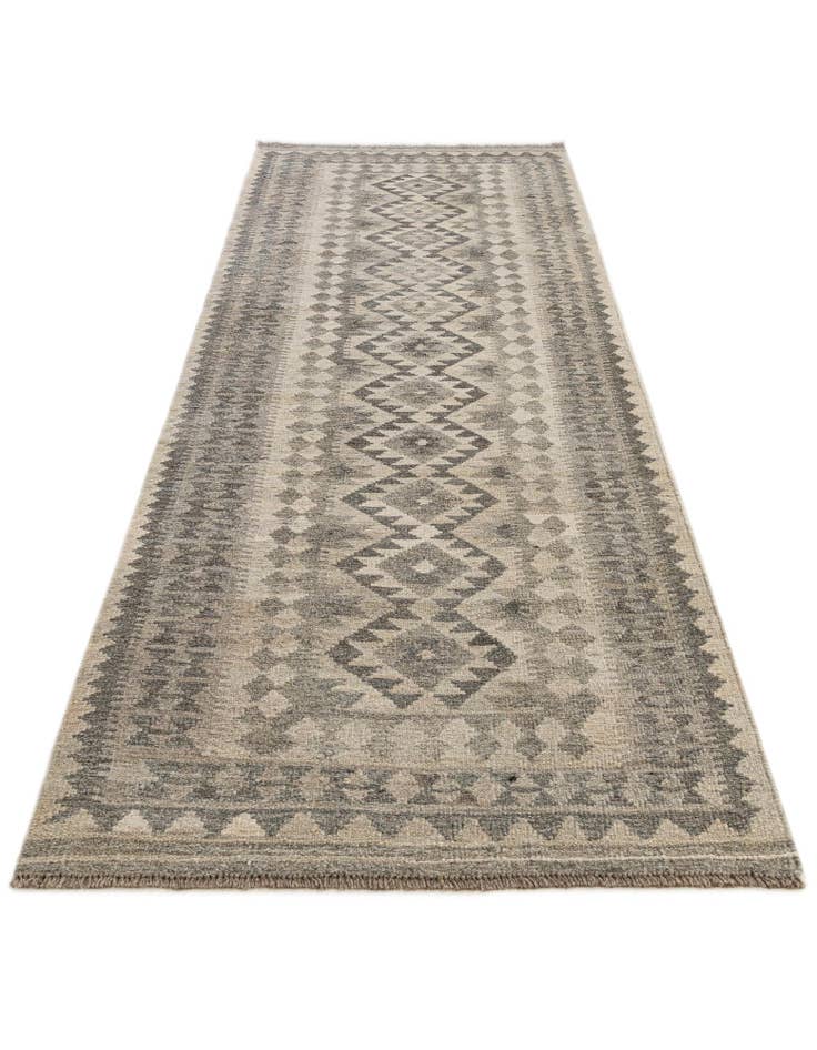 Detail image of  2' 9 x 9' 6  Hand Woven Kilim Maymana Wool Runner Rug