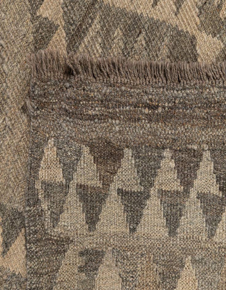 Detail image of  2' 11 x 9' 10  Hand Woven Kilim Maymana Wool Runner Rug