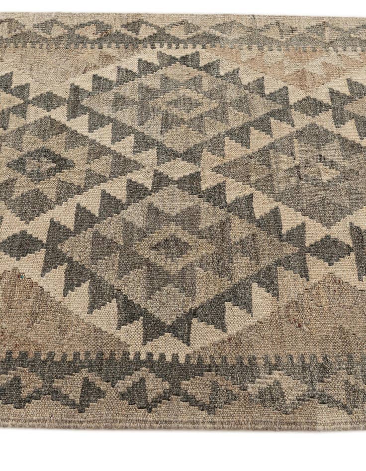 Detail image of  2' 8 x 9' 10  Hand Woven Kilim Maymana Wool Runner Rug