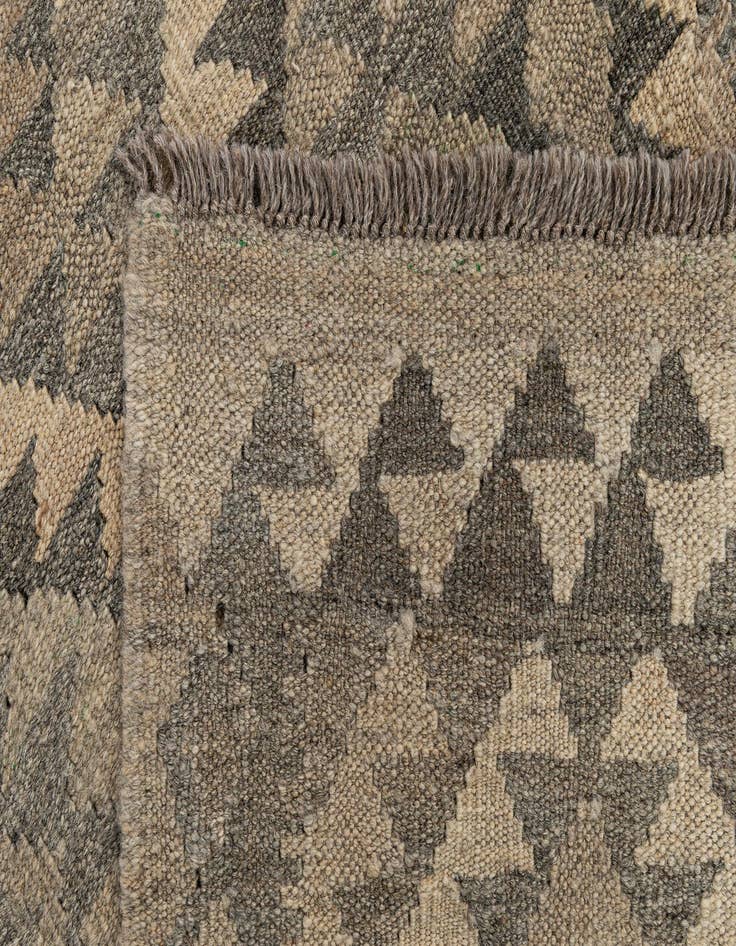 Detail image of  2' 8 x 9' 10  Hand Woven Kilim Maymana Wool Runner Rug