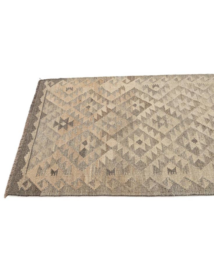 Detail image of  2' 9 x 9' 11  Hand Woven Kilim Maymana Wool Runner Rug