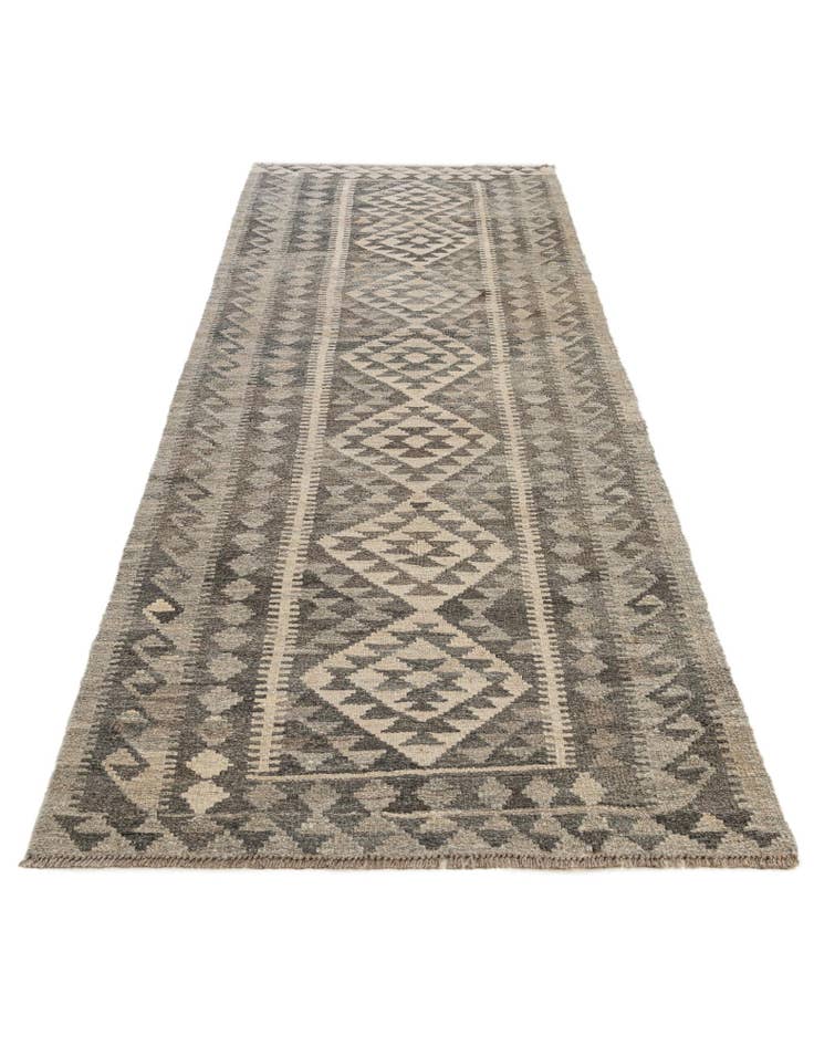 Detail image of  3' x 9' 9  Hand Woven Kilim Maymana Wool Runner Rug