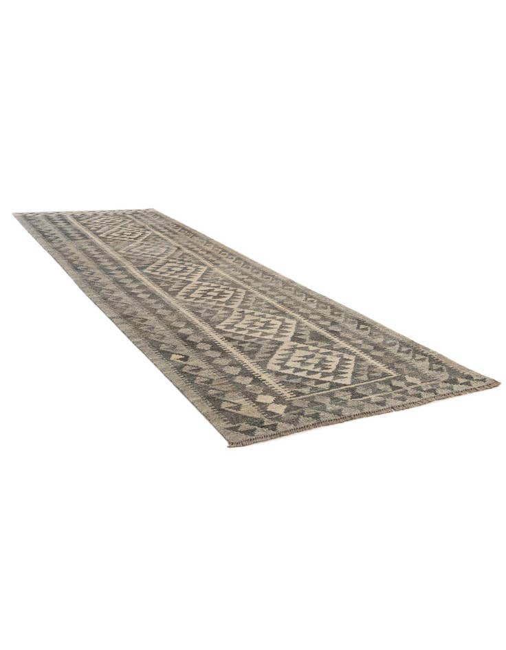 Detail image of  3' x 9' 9  Hand Woven Kilim Maymana Wool Runner Rug