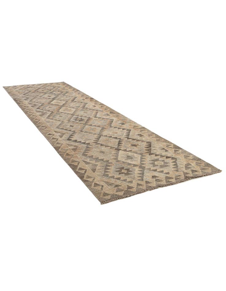 Detail image of  2' 9 x 9' 8  Hand Woven Kilim Maymana Wool Runner Rug