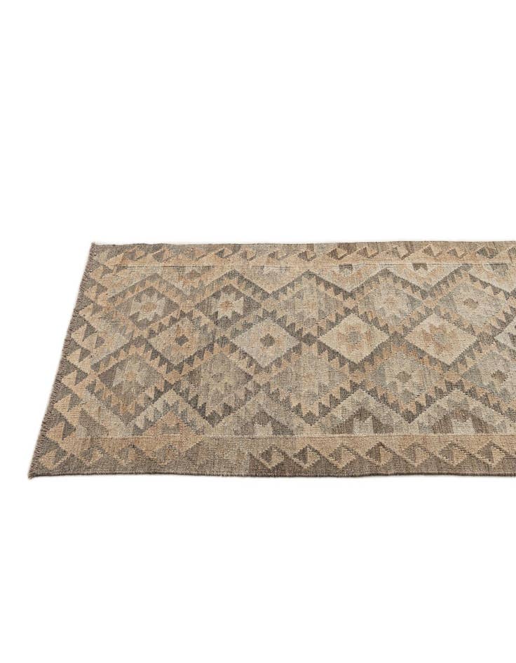 Detail image of  2' 9 x 9' 8  Hand Woven Kilim Maymana Wool Runner Rug
