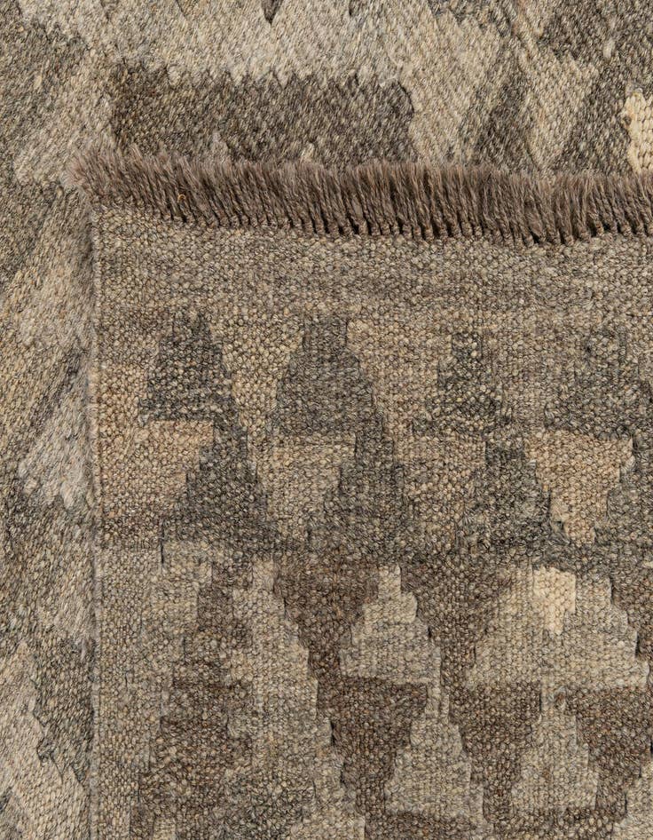 Detail image of  2' 11 x 9' 11  Hand Woven Kilim Maymana Wool Runner Rug
