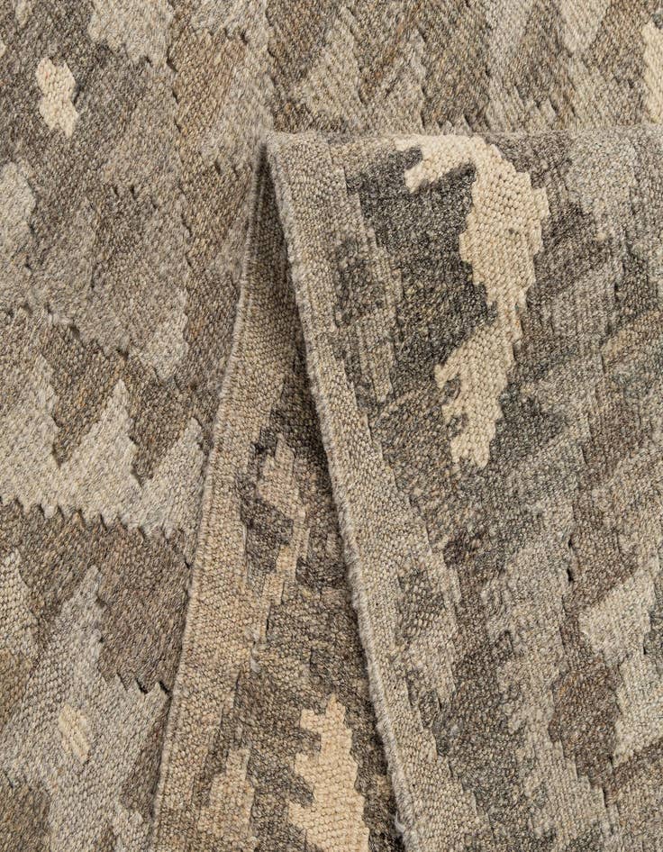 Detail image of  2' 11 x 9' 11  Hand Woven Kilim Maymana Wool Runner Rug