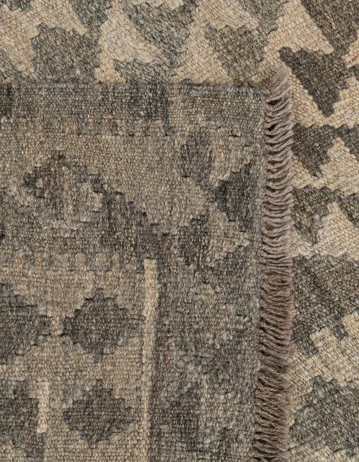 Detail image of  3' 1 x 10' 2  Hand Woven Kilim Maymana Wool Runner Rug