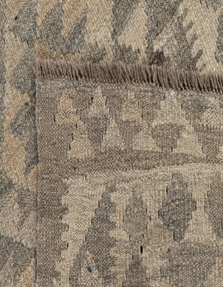 Detail image of  2' 10 x 9' 11  Hand Woven Kilim Maymana Wool Runner Rug