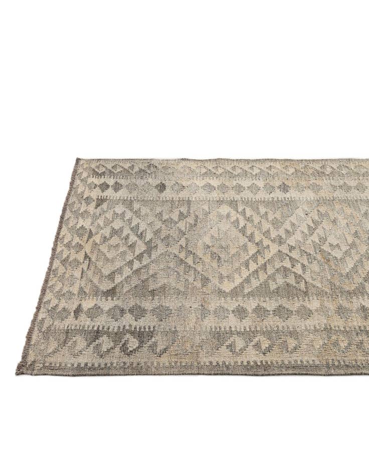 Detail image of  2' 10 x 9' 11  Hand Woven Kilim Maymana Wool Runner Rug