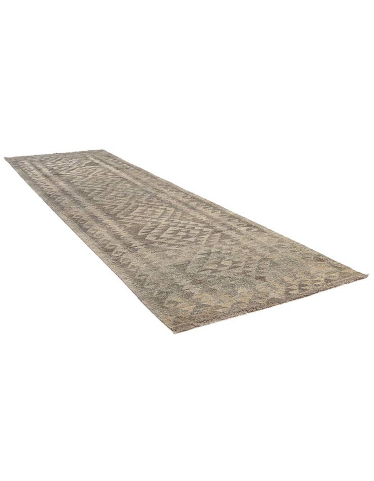 Detail image of  2' 10 x 9' 10  Hand Woven Kilim Maymana Wool Runner Rug