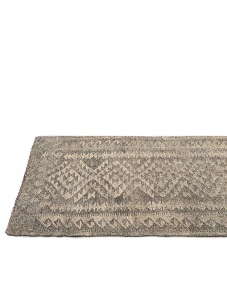 Detail image of  2' 10 x 9' 10  Hand Woven Kilim Maymana Wool Runner Rug