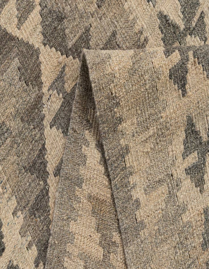 Detail image of  2' 10 x 9' 8  Hand Woven Kilim Maymana Wool Runner Rug