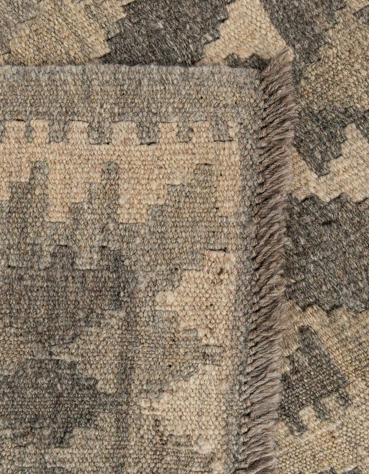 Detail image of  2' 10 x 9' 8  Hand Woven Kilim Maymana Wool Runner Rug