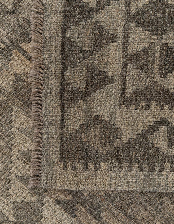 Detail image of  2' 10 x 9' 9  Hand Woven Kilim Maymana Wool Runner Rug