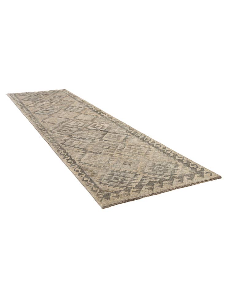 Detail image of  2' 9 x 9' 11  Hand Woven Kilim Maymana Wool Runner Rug