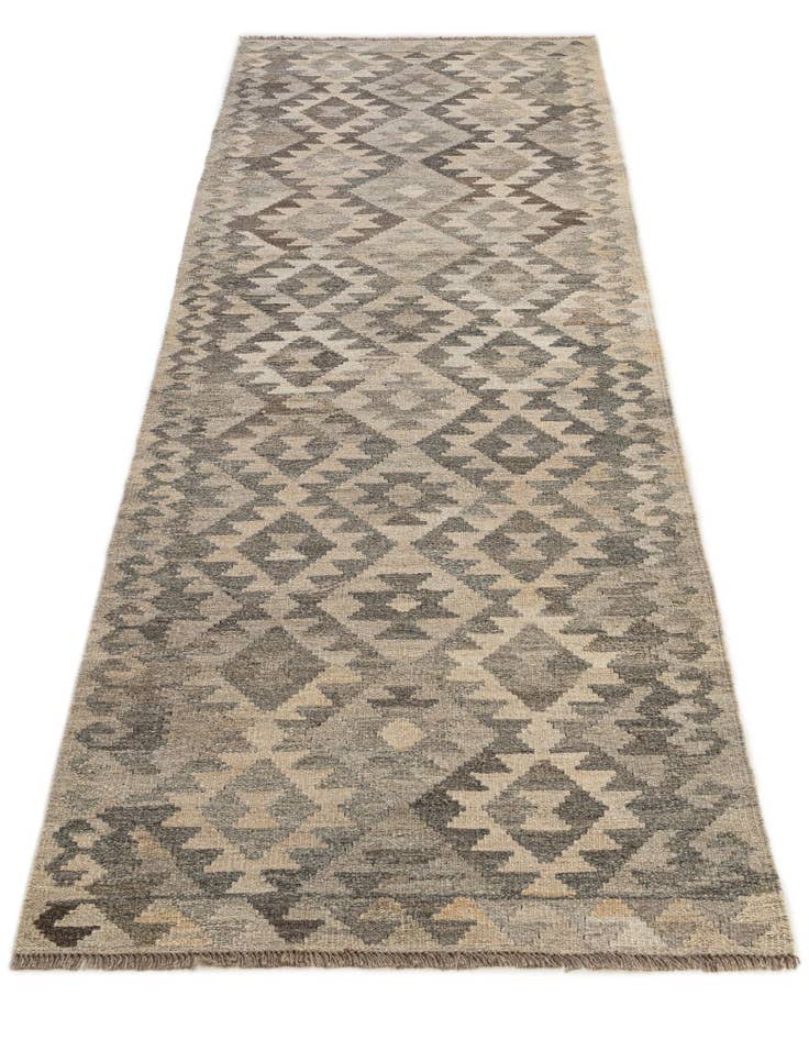 Detail image of  2' 11 x 9' 7  Hand Woven Kilim Maymana Wool Runner Rug