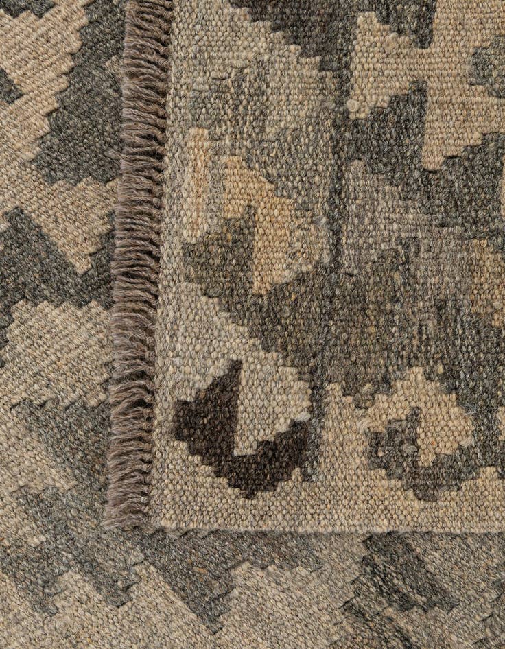 Detail image of  2' 11 x 9' 7  Hand Woven Kilim Maymana Wool Runner Rug