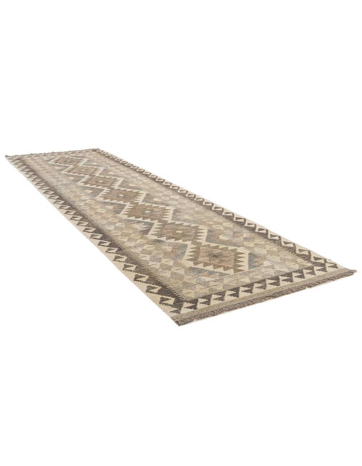 Detail image of  2' 10 x 9' 8  Hand Woven Kilim Maymana Wool Runner Rug