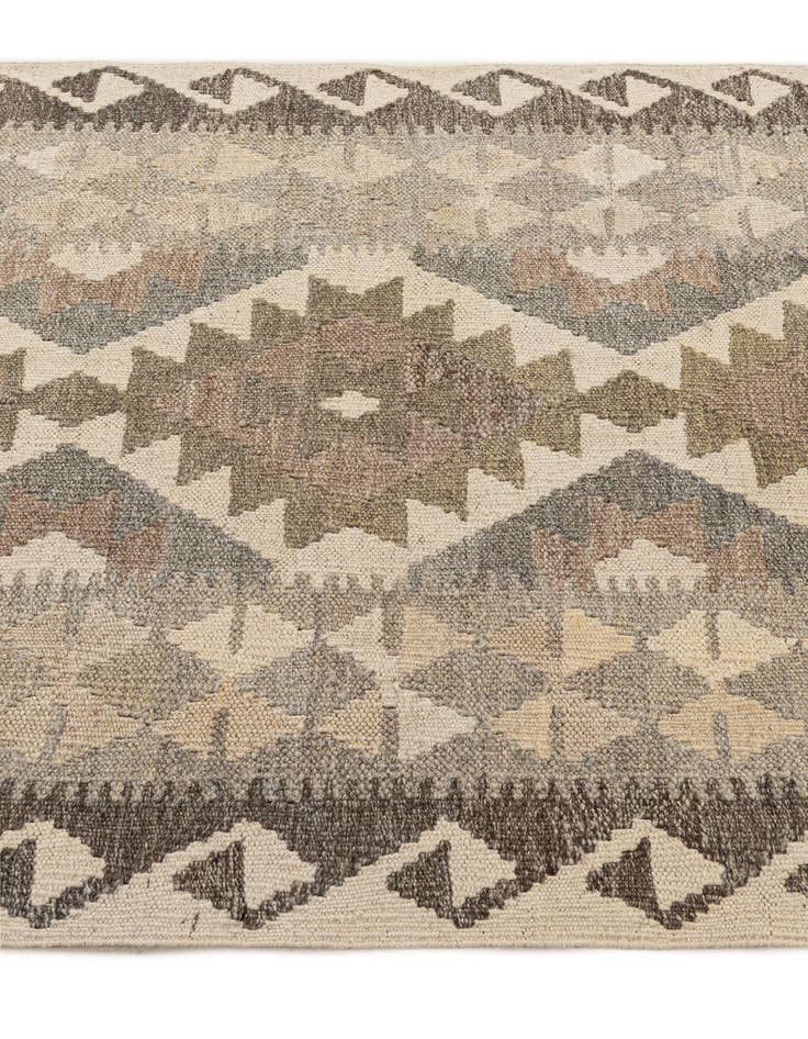Detail image of  2' 10 x 9' 8  Hand Woven Kilim Maymana Wool Runner Rug