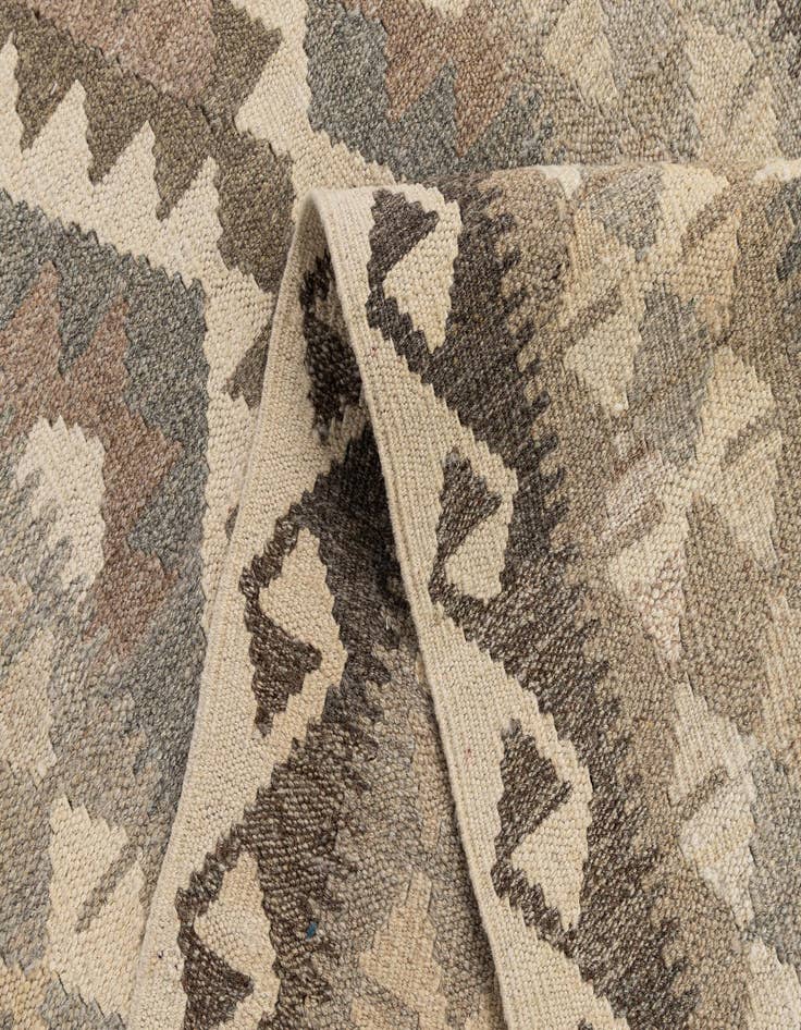 Detail image of  2' 10 x 9' 8  Hand Woven Kilim Maymana Wool Runner Rug