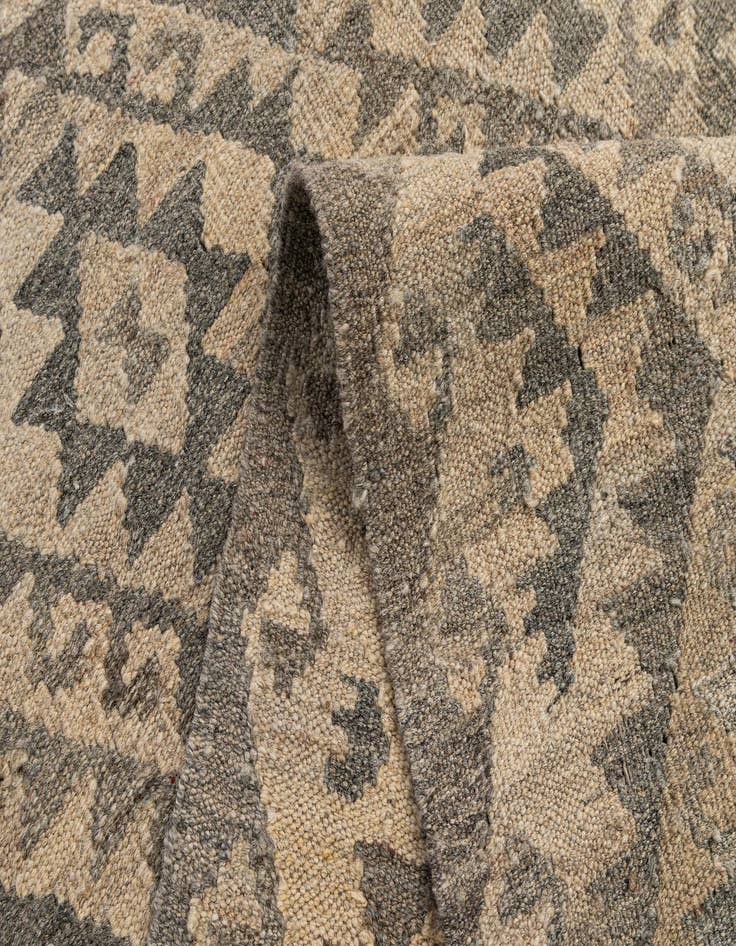 Detail image of  2' 10 x 9' 11  Hand Woven Kilim Maymana Wool Runner Rug