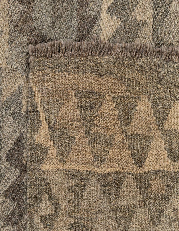 Detail image of  2' 10 x 9' 10  Hand Woven Kilim Maymana Wool Runner Rug