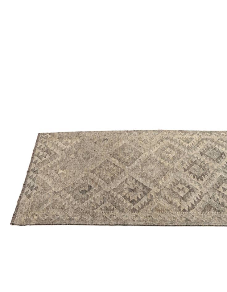 Detail image of  2' 10 x 9' 10  Hand Woven Kilim Maymana Wool Runner Rug