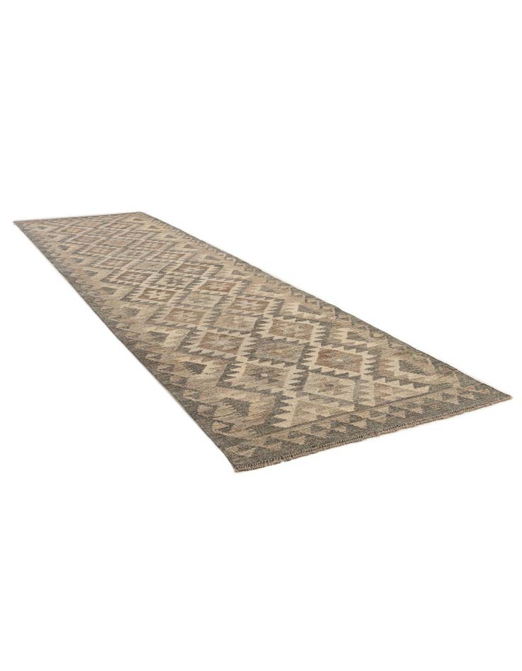 Detail image of  2' 9 x 9' 10  Hand Woven Kilim Maymana Wool Runner Rug