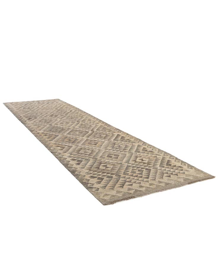 Detail image of  2' 9 x 10' 6  Hand Woven Kilim Maymana Wool Runner Rug