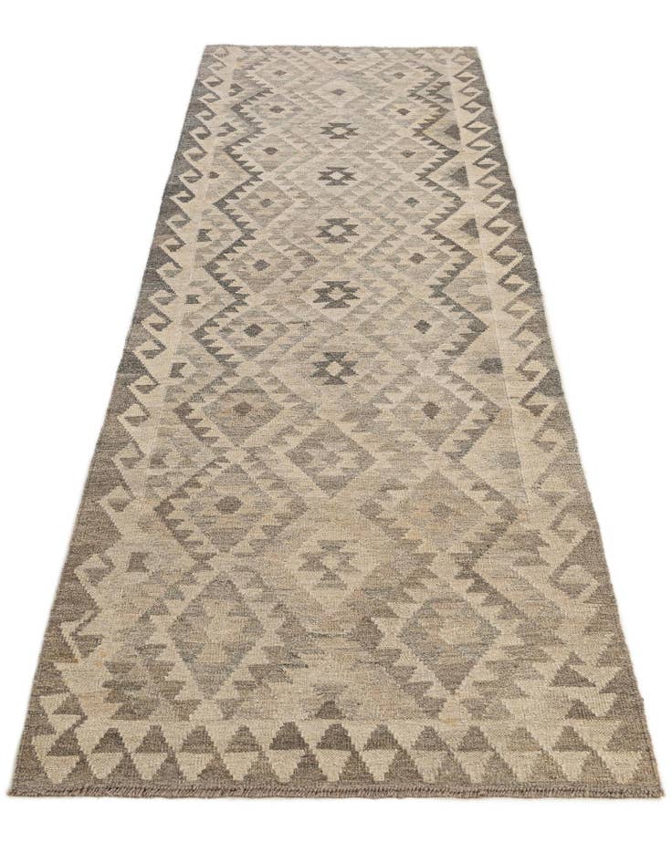 Detail image of  2' 9 x 9' 11  Hand Woven Kilim Maymana Wool Runner Rug