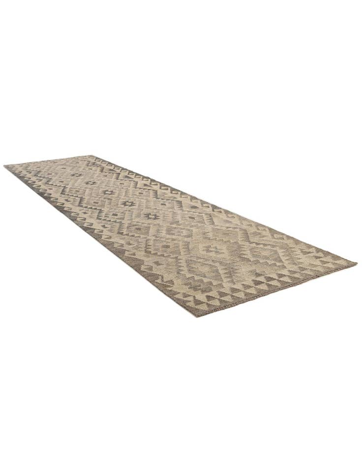 Detail image of  2' 9 x 9' 11  Hand Woven Kilim Maymana Wool Runner Rug