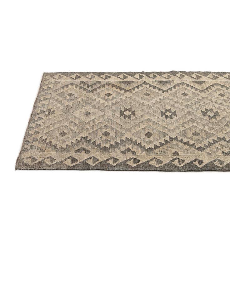 Detail image of  2' 9 x 9' 11  Hand Woven Kilim Maymana Wool Runner Rug