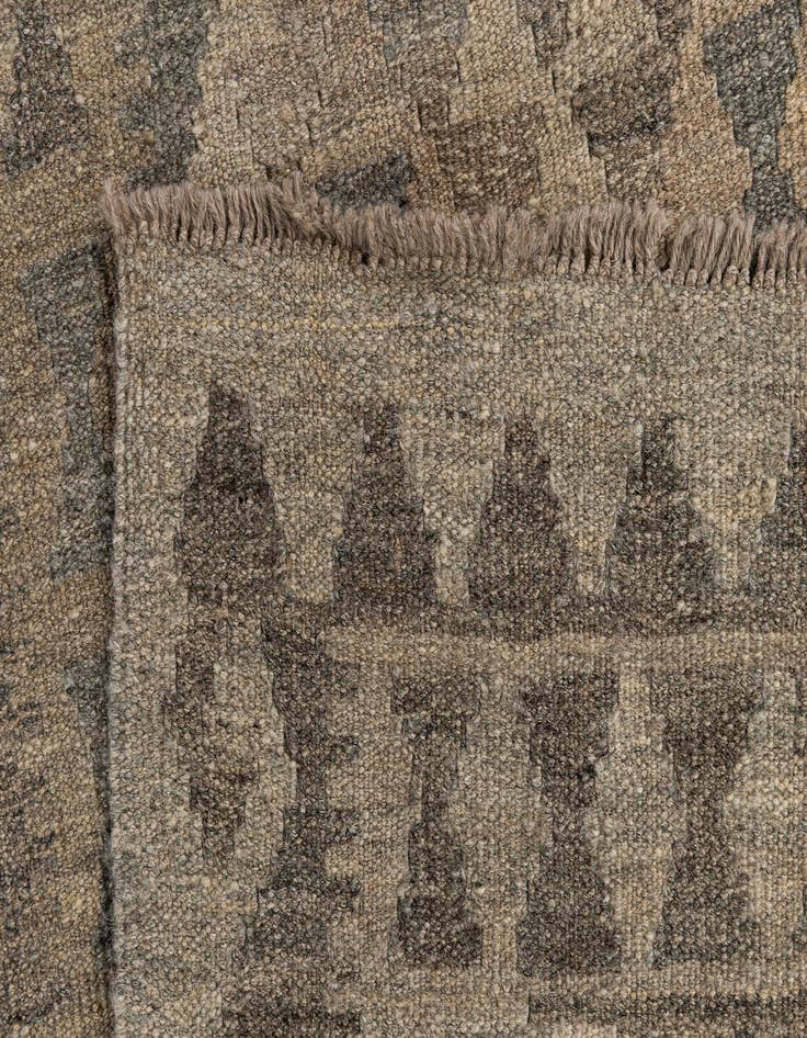 Detail image of  2' 8 x 10'  Hand Woven Kilim Maymana Wool Runner Rug