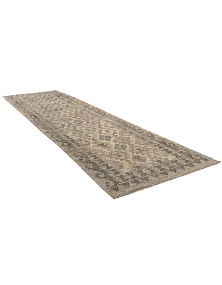 Detail image of  2' 8 x 10'  Hand Woven Kilim Maymana Wool Runner Rug