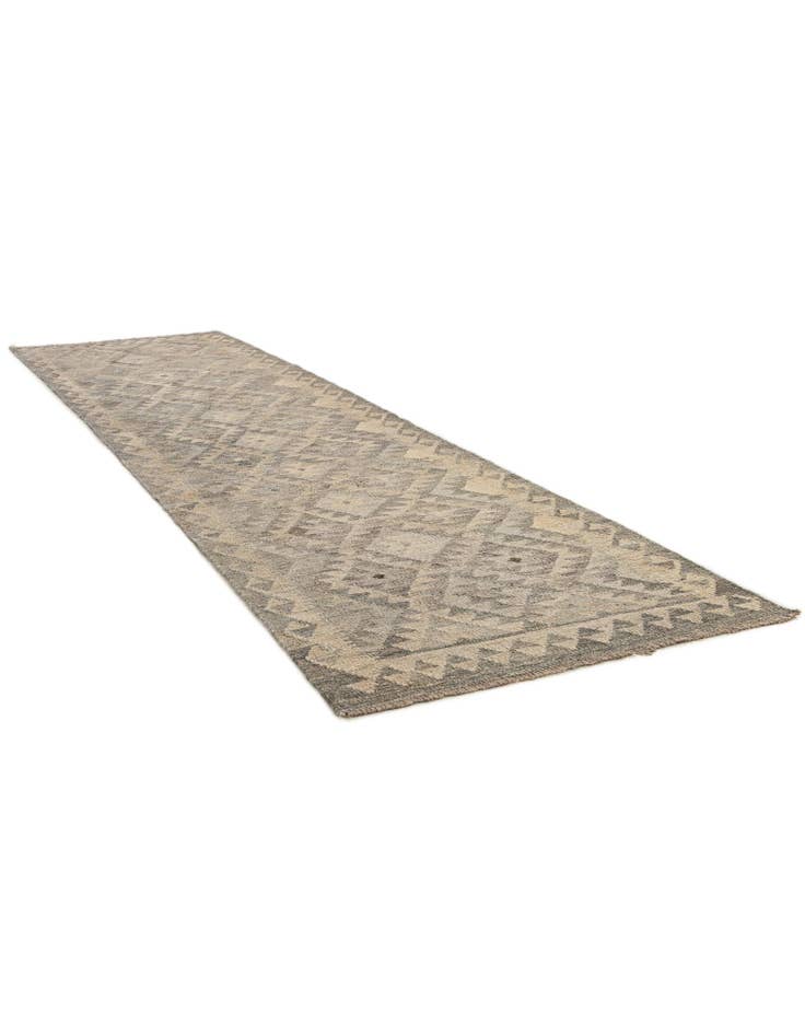 Detail image of  2' 7 x 9' 10  Hand Woven Kilim Maymana Wool Runner Rug