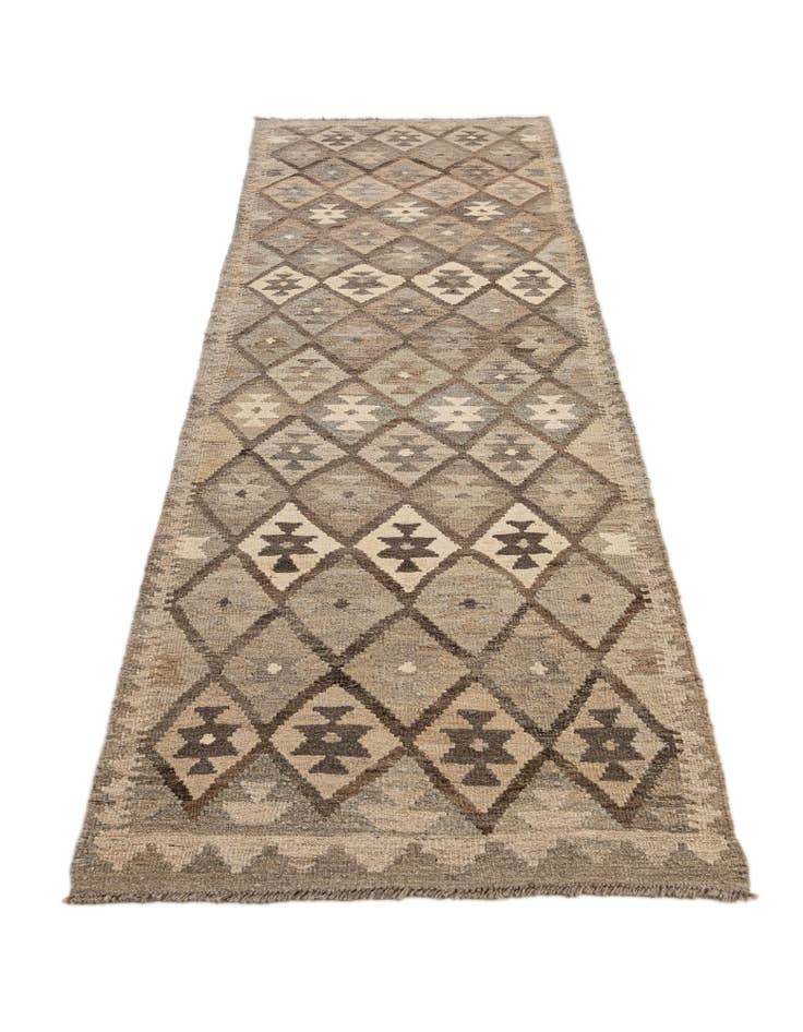 Detail image of  2' 9 x 9' 10  Hand Woven Kilim Maymana Wool Runner Rug