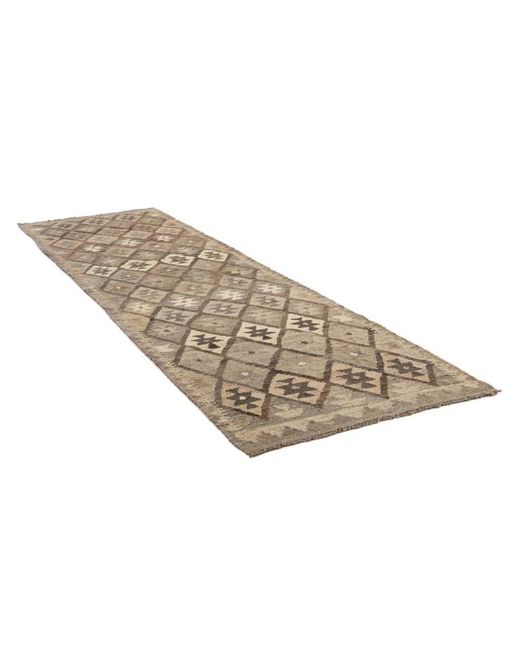 Detail image of  2' 9 x 9' 10  Hand Woven Kilim Maymana Wool Runner Rug