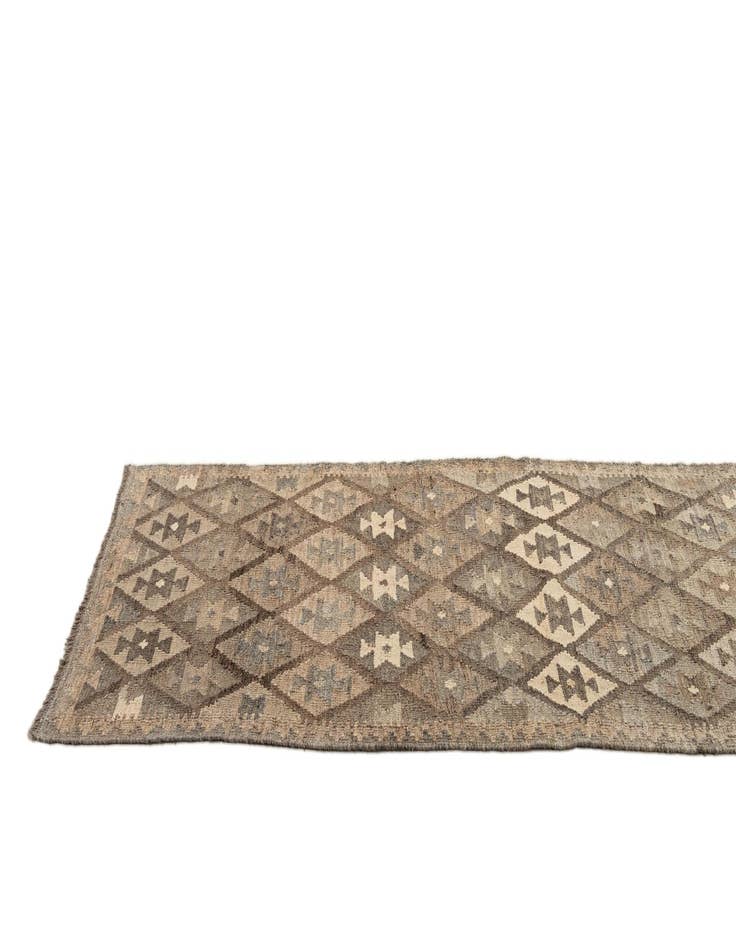 Detail image of  2' 9 x 9' 10  Hand Woven Kilim Maymana Wool Runner Rug