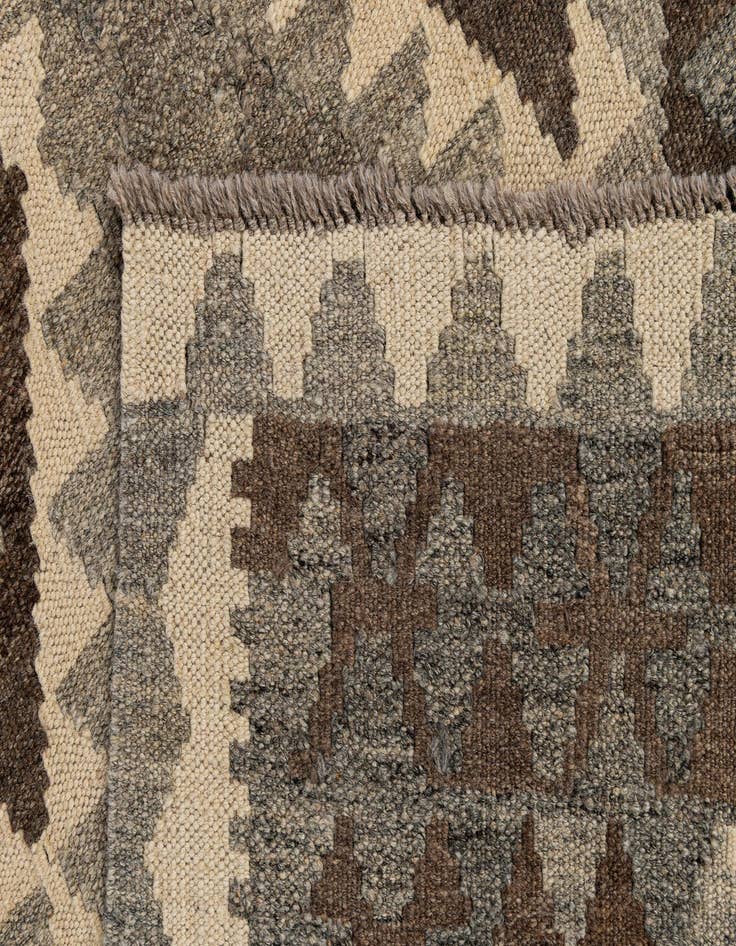 Detail image of  3' 1 x 9' 7  Hand Woven Kilim Maymana Wool Runner Rug