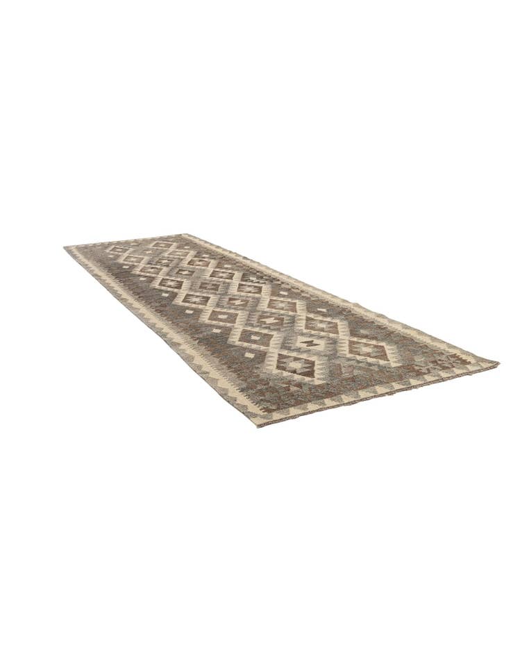 Detail image of  3' 1 x 9' 7  Hand Woven Kilim Maymana Wool Runner Rug