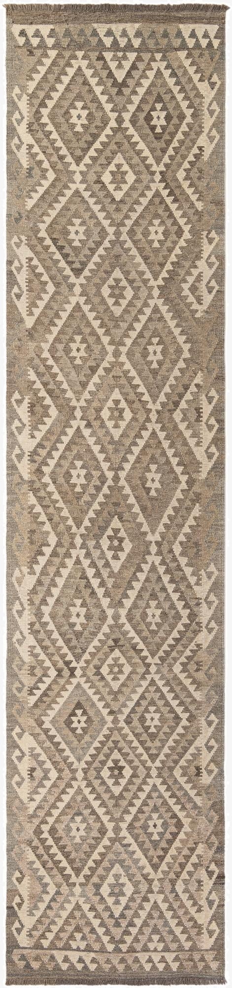  2' 11 x 13' 4  Hand Woven Kilim Maymana Wool Runner Rug