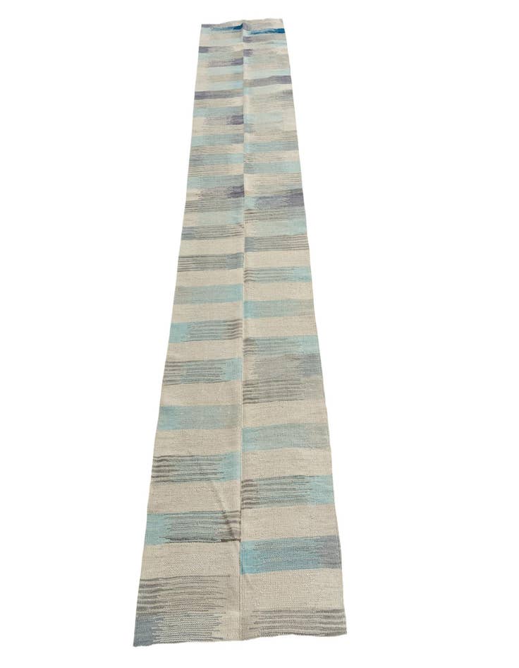 Detail image of  2' 4 x 9' 7  Hand Woven Kilim Modern Wool Runner Rug