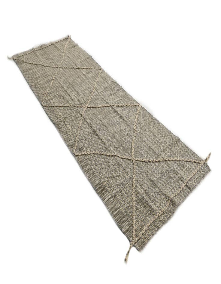 Detail image of  3' 5 x 10'  Hand Woven Kilim Modern Wool Runner Rug