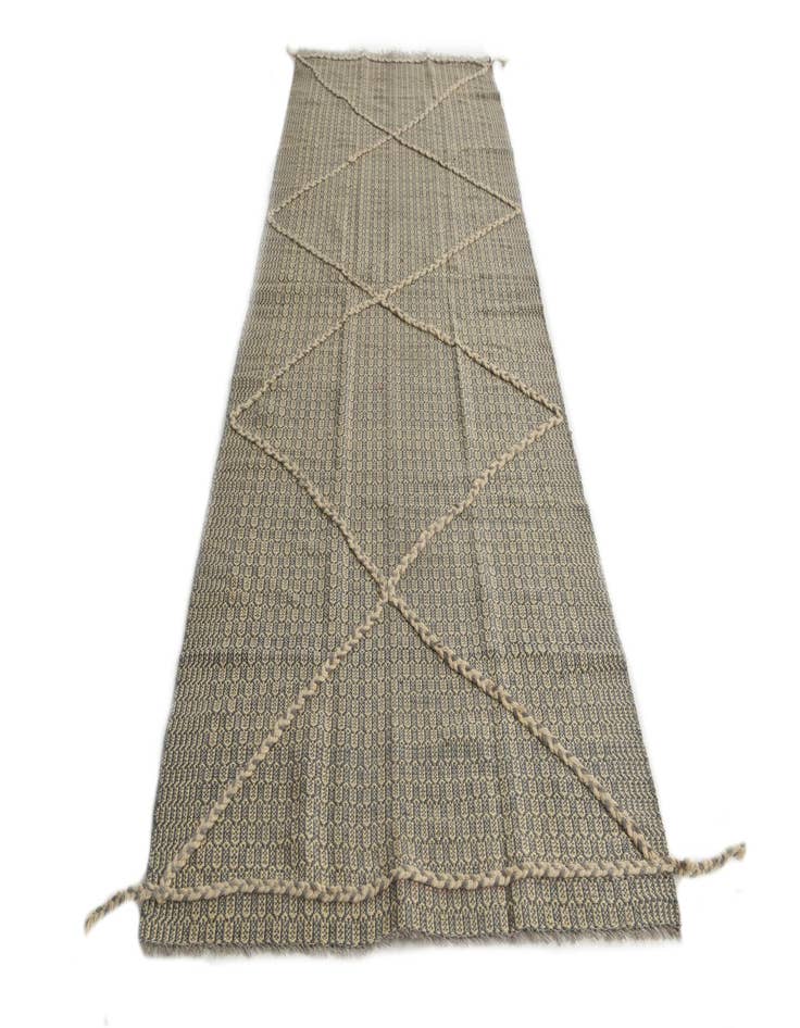 Detail image of  3' 5 x 10'  Hand Woven Kilim Modern Wool Runner Rug